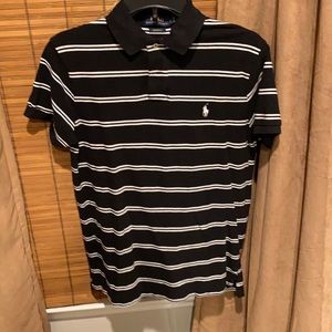Men’s Black and white stripe Polo